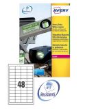 ETICHETTA AVERY POLIESTERE MM.45,7X21,2 FF20 BIANCO