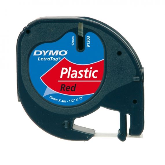 NASTRO DYMO LETRATAG 12X4 PLASTICA ROSSO 912030