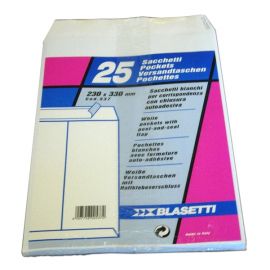 BUSTA BLASETTI SACCO KRAFT BIANCO AUTOADESIVO 23X33 STRIP CF.25