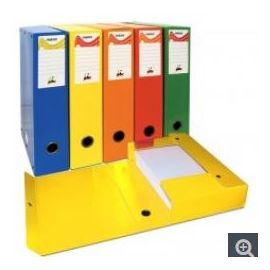 CARTELLA IN LINEA PLASTICA CON BOTTONE DORSO 8 INBOX  GIALLO