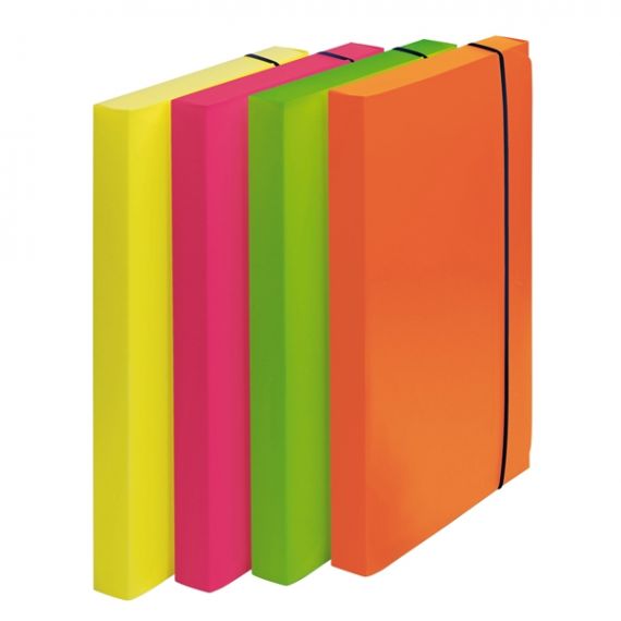 CARTELLA PROGETTO IN POLIPROPIENE 24X35 SHOCKING FILE DORSO 3 ELASTICO CF.4 FLUO