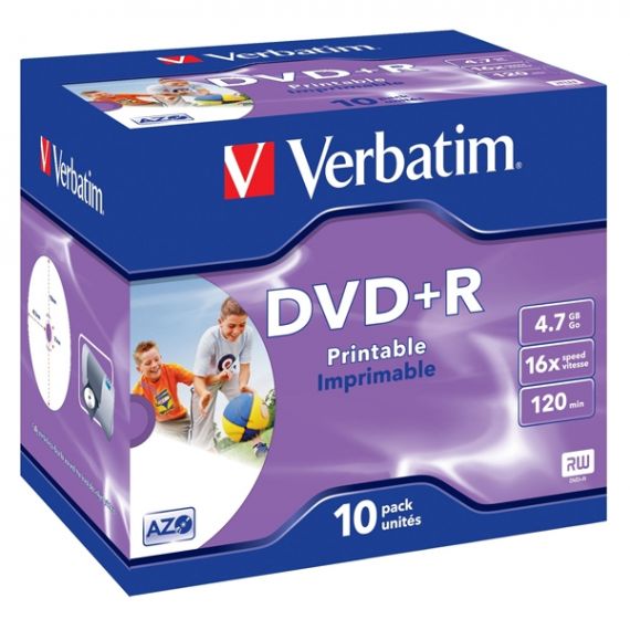 DVD+R VERBATIM 4,7GB 16X PRINTABLE CF.10 